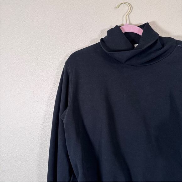 Agolde Black Turtleneck Sweater Womens L Ribbed Oversized Sleeve Fall Casual - Picture 5 of 6